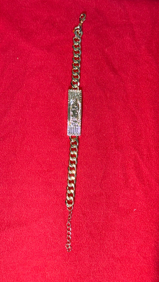 Esclava Cubana Virgen Guadalupe Oro Laminado 18K