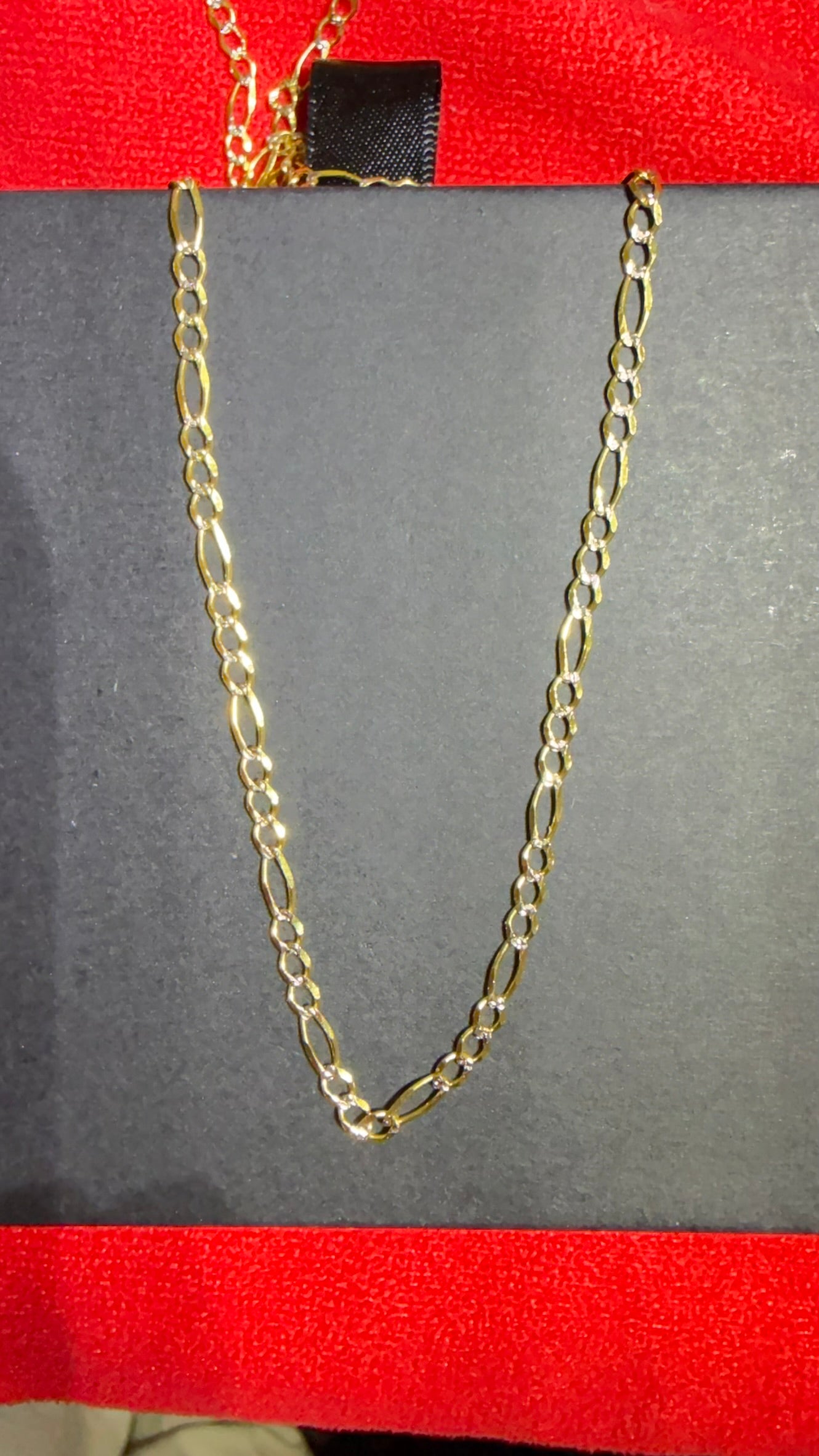 14K Solid yellow Gold Figaro Chain 2.5mm – 20”