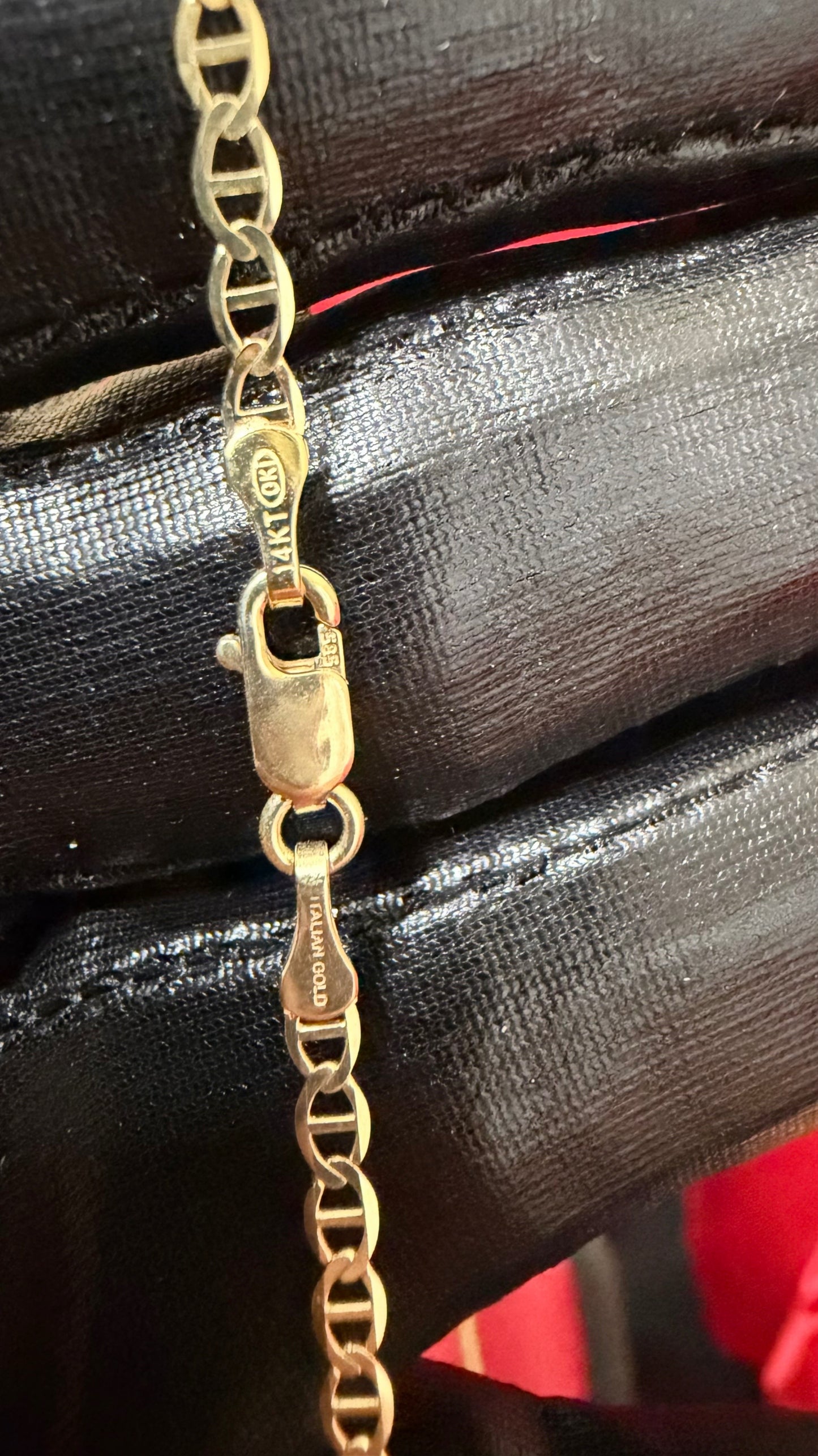 14K Solid Gold Mariner Flat Chain 2.2mm – 22”