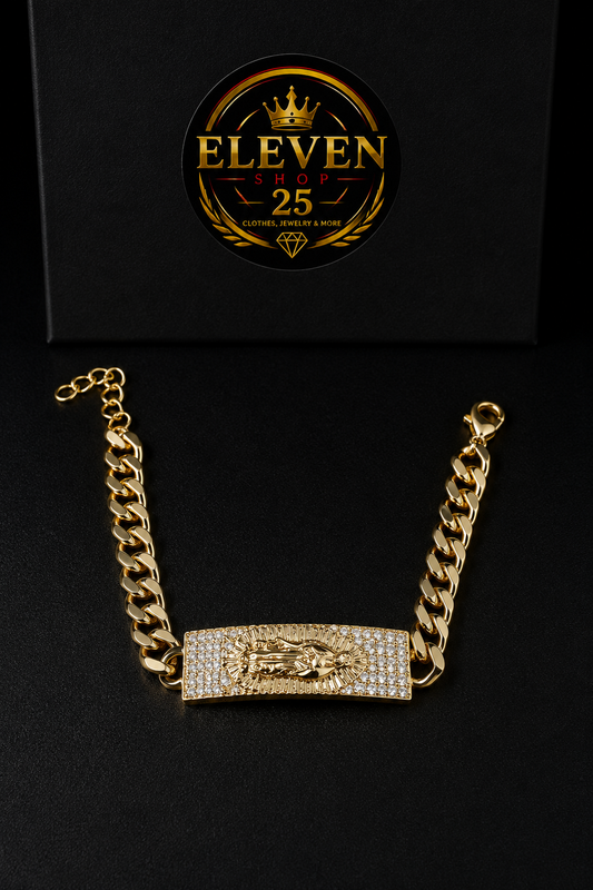Esclava Cubana Virgen Guadalupe Oro Laminado 18K
