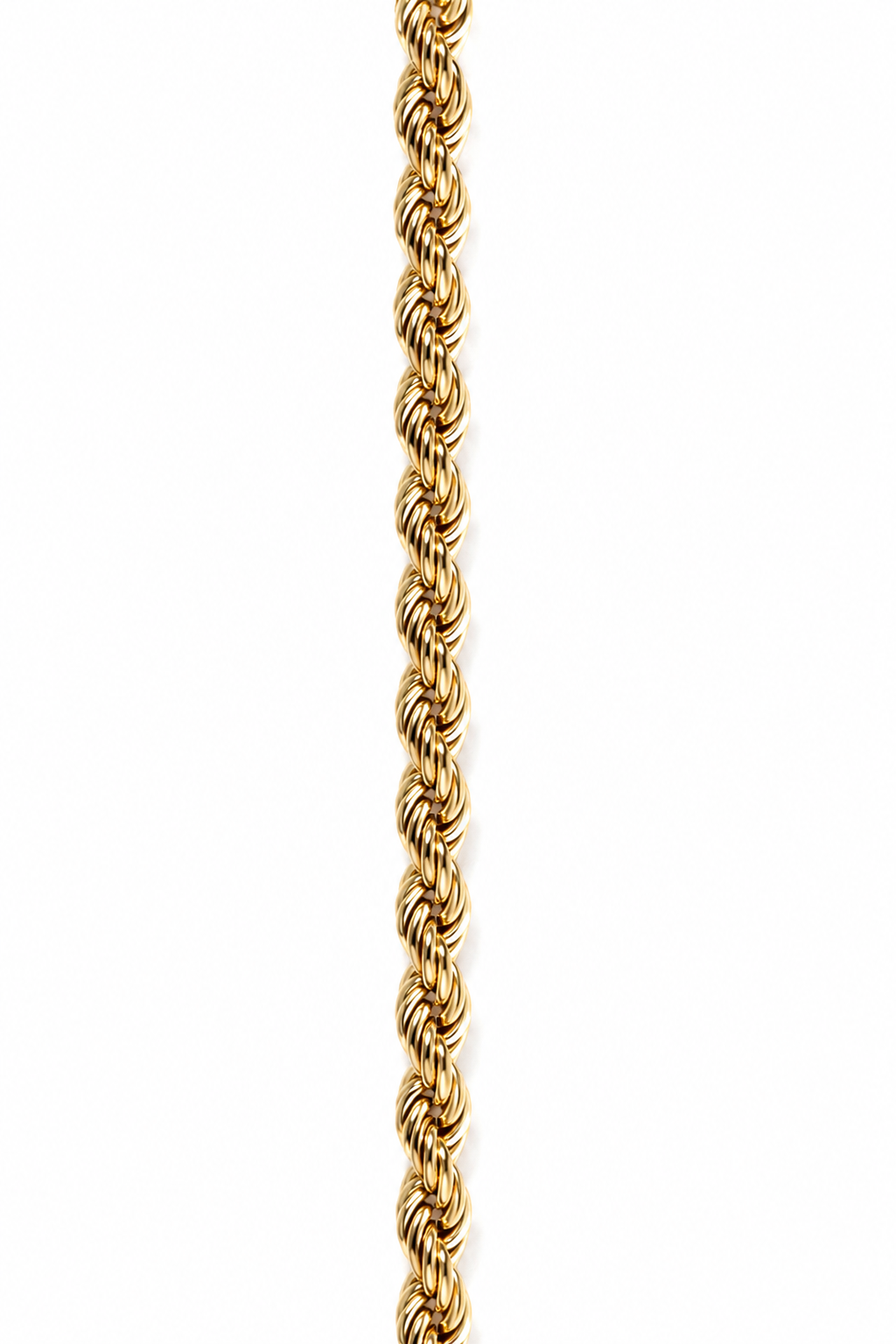 18k Gold over silver. Rope chain 4mm