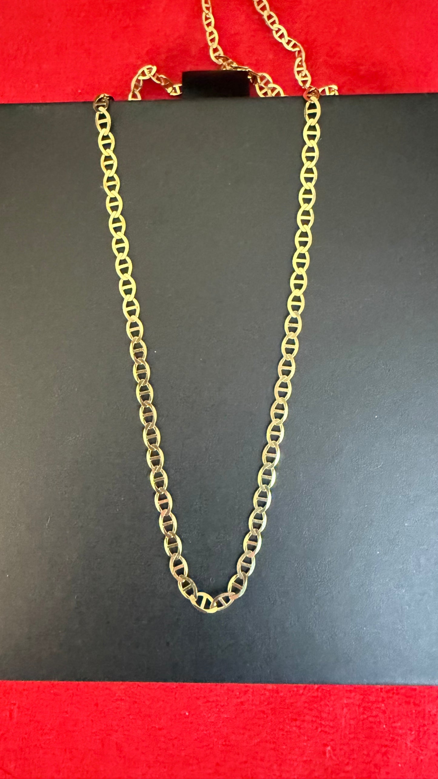 14K Solid Gold Mariner Flat Chain 2.2mm – 22”