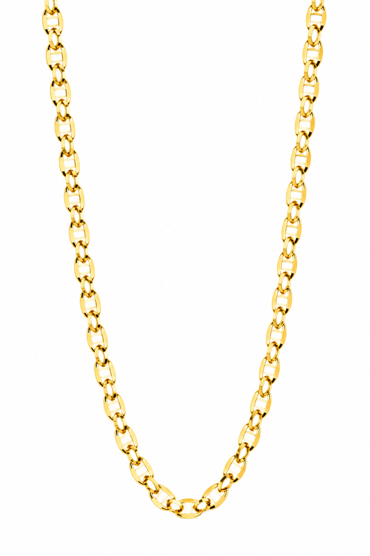 14K Solid Gold Mariner Flat Chain 2.2mm – 22”