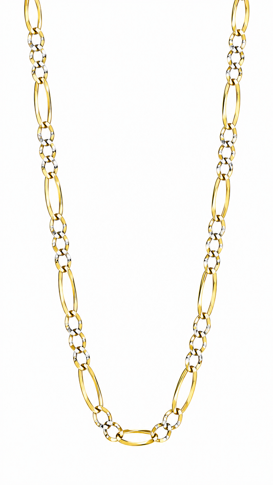 14K Solid yellow Gold Figaro Chain 2.5mm – 20”